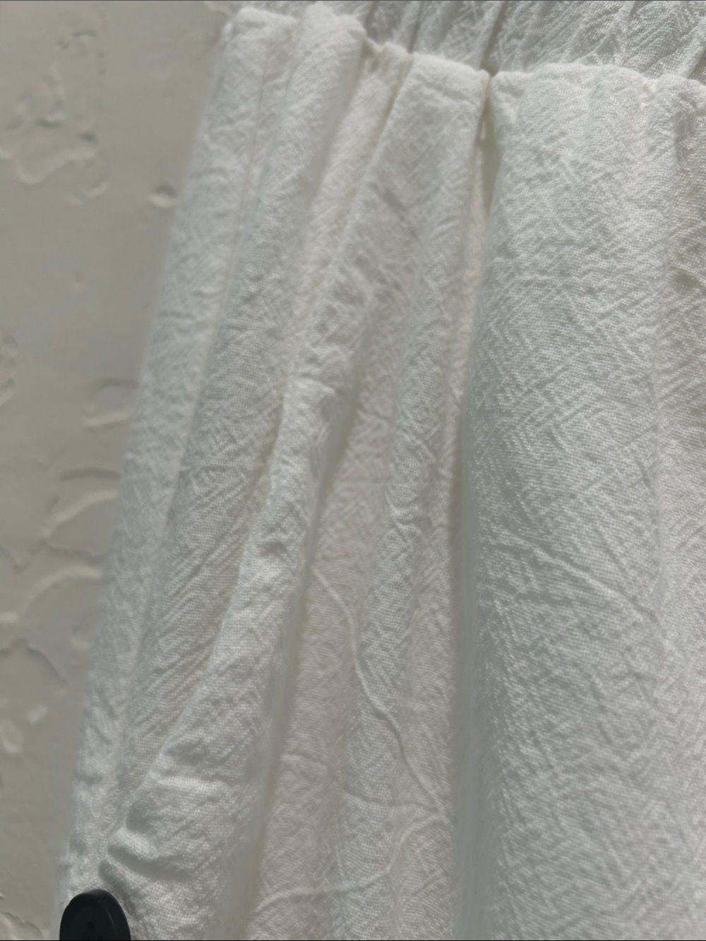 SHEIN White Textured Elastic-Waist pants - Picture 3 of 5